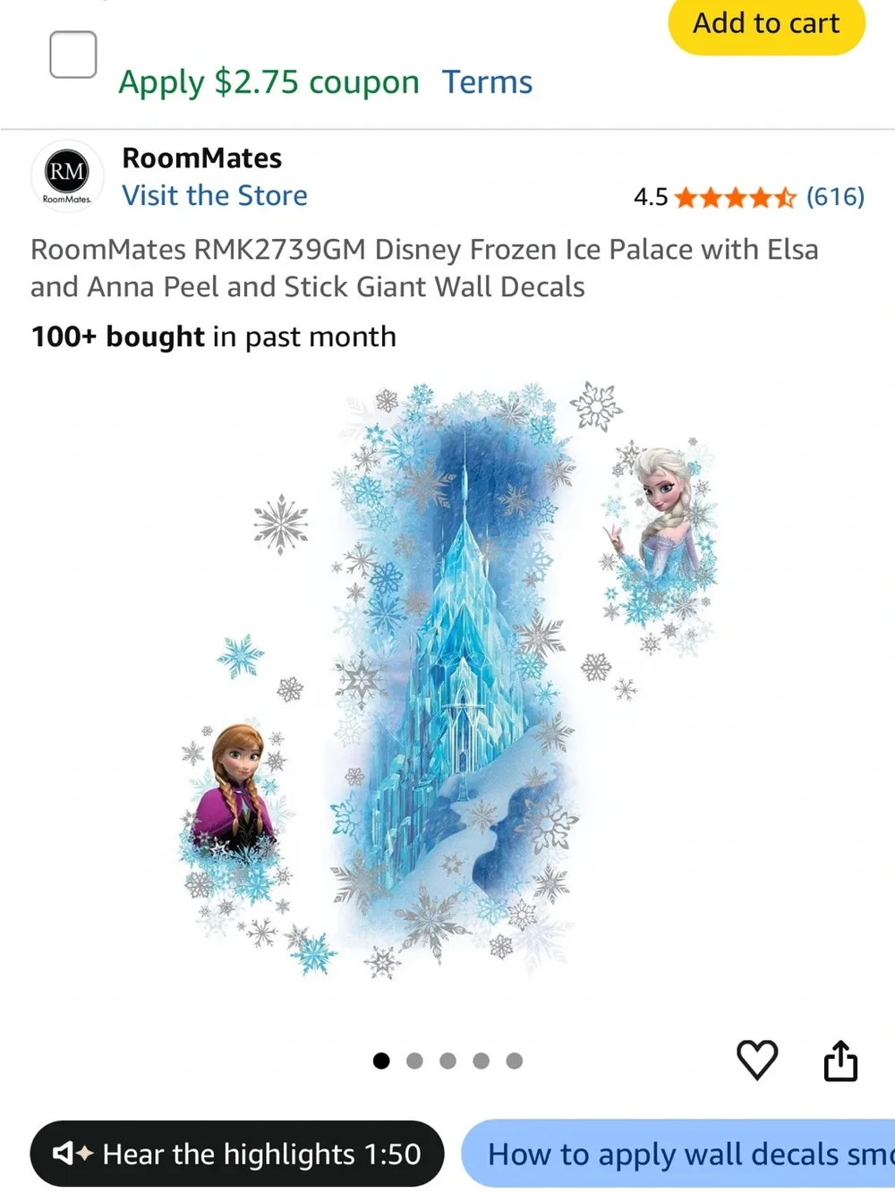 Disney Elsa & Anna Full With Curtains & Decals